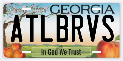 GA license plate ATLBRVS