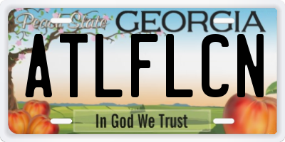 GA license plate ATLFLCN