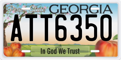 GA license plate ATT6350