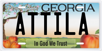 GA license plate ATTILA