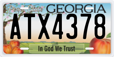 GA license plate ATX4378