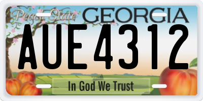 GA license plate AUE4312