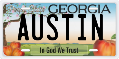 GA license plate AUSTIN