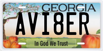 GA license plate AVI8ER