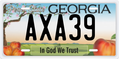 GA license plate AXA39