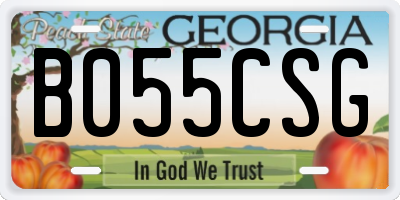 GA license plate B055CSG