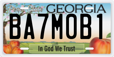 GA license plate BA7M0B1