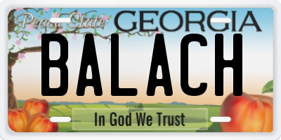 GA license plate BALACH