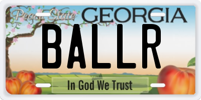 GA license plate BALLR