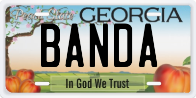 GA license plate BANDA