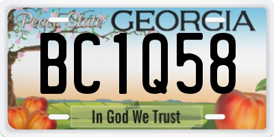 GA license plate BC1Q58