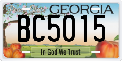 GA license plate BC5015