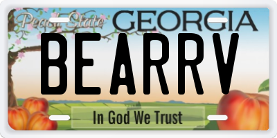 GA license plate BEARRV