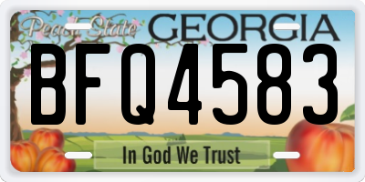 GA license plate BFQ4583