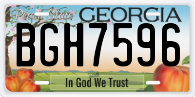 GA license plate BGH7596