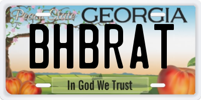 GA license plate BHBRAT