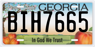 GA license plate BIH7665