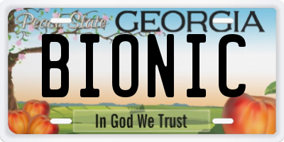 GA license plate BIONIC