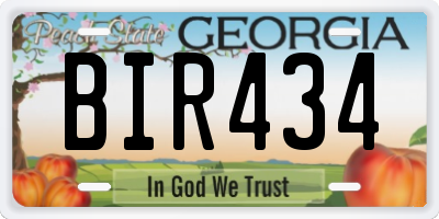 GA license plate BIR434