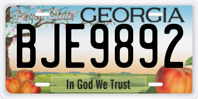 GA license plate BJE9892