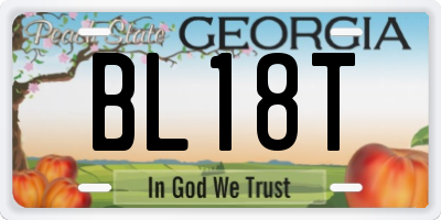 GA license plate BL18T