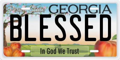 GA license plate BLESSED