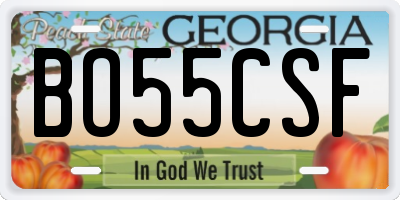 GA license plate BO55CSF