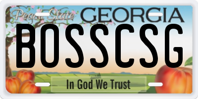 GA license plate BOSSCSG