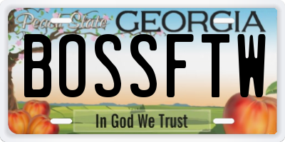 GA license plate BOSSFTW