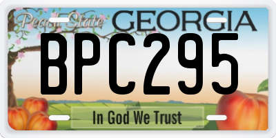 GA license plate BPC295