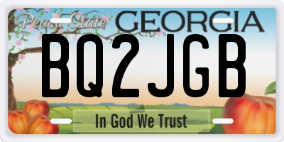 GA license plate BQ2JGB