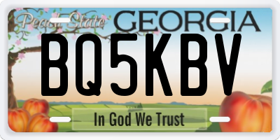 GA license plate BQ5KBV