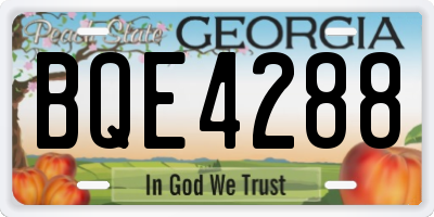 GA license plate BQE4288