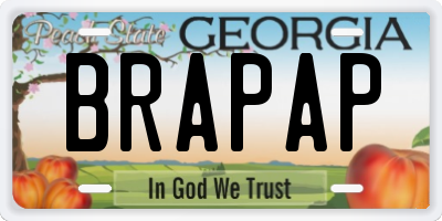 GA license plate BRAPAP