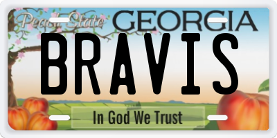 GA license plate BRAVIS