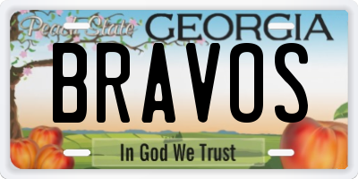 GA license plate BRAVOS