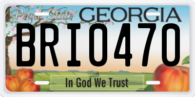 GA license plate BRI0470