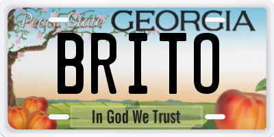 GA license plate BRITO