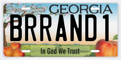 GA license plate BRRAND1