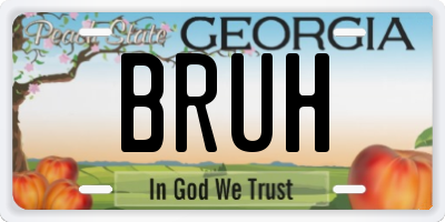 GA license plate BRUH