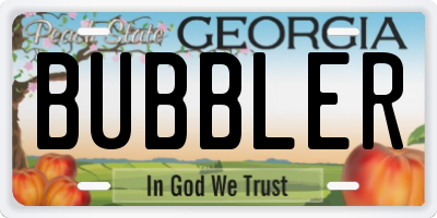 GA license plate BUBBLER