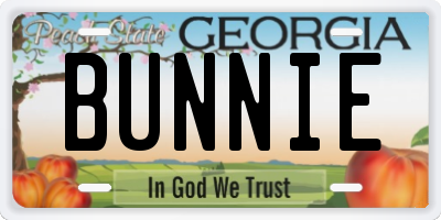 GA license plate BUNNIE