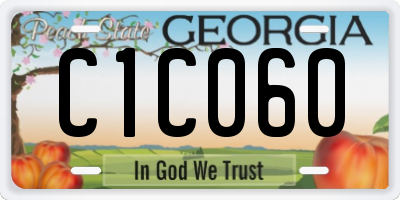 GA license plate C1C060