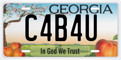 GA license plate C4B4U