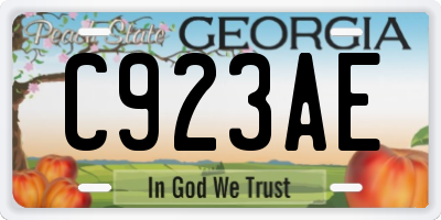 GA license plate C923AE