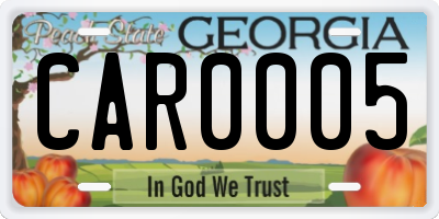 GA license plate CAR0005