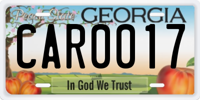 GA license plate CAR0017