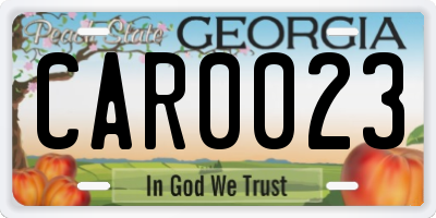 GA license plate CAR0023