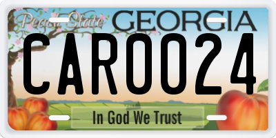 GA license plate CAR0024