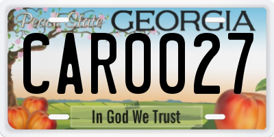 GA license plate CAR0027